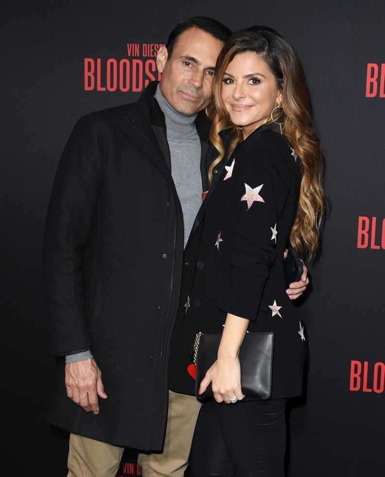 LOS ANGELES, CALIFORNIA - MARCH 10:  Keven Undergaro and Maria Menounos attend the premiere of Sony Pictures' 
