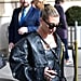 Hailey Bieber's Leather Outfit and Pink Heels