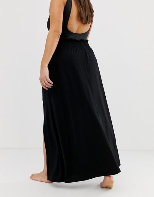 ASOS Design Curve Shirred-Waist Maxi Skirt