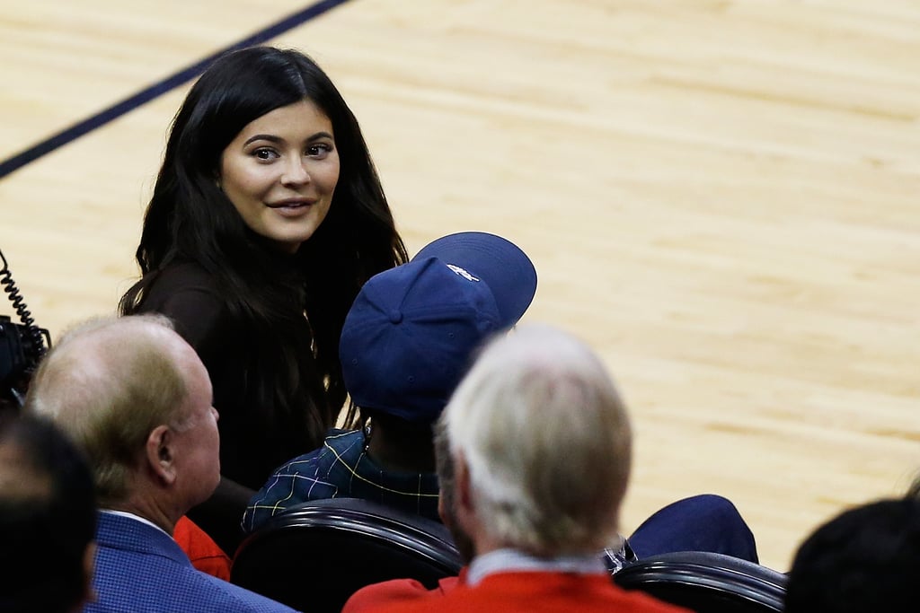 Kylie Jenner Wearing Leather at Basketball Game