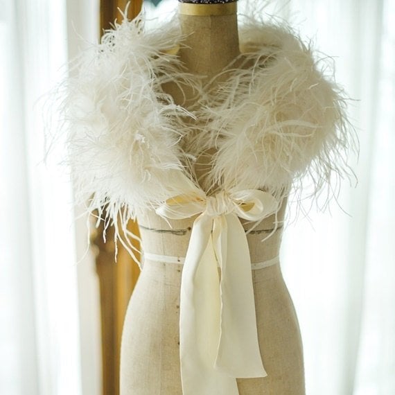 Ostrich 2024 feather wrap