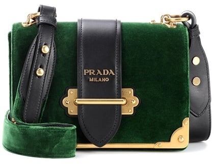 Prada Cahier Velvet Shoulder Bag