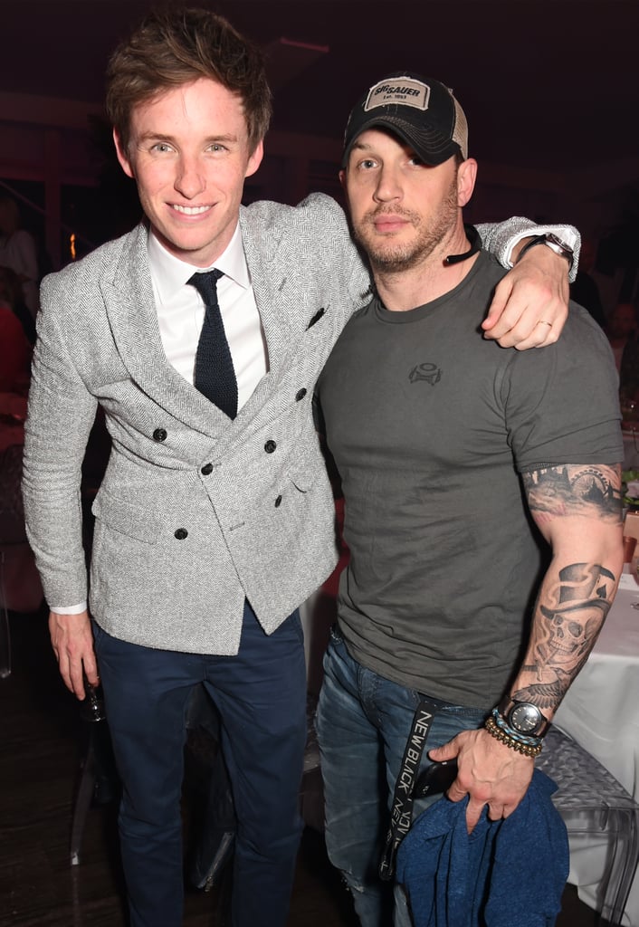 Eddie Redmayne and Tom Hardy at the Polo Challenge in the UK.