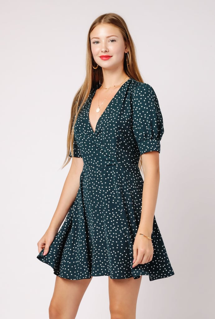 Azalea Polka Dot V Neck Dress