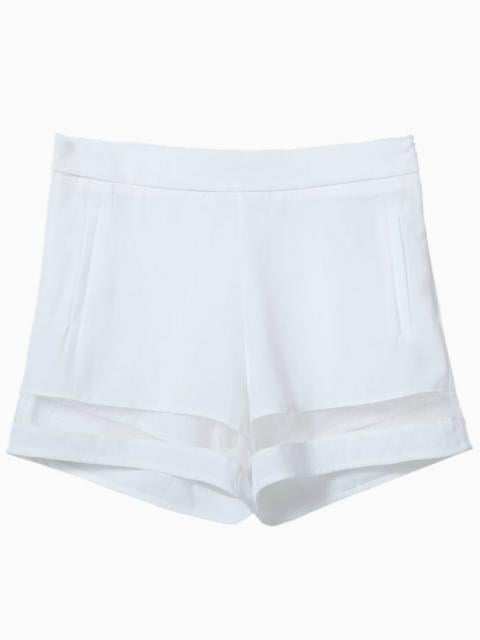 Choies White Shorts With Mesh Hem