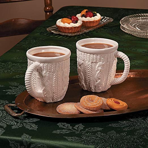 Winter White Ceramic Mugs ($23)