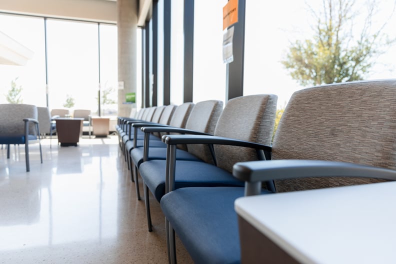 Photo of an empty medical clinic waiting room once all patients have been seen.