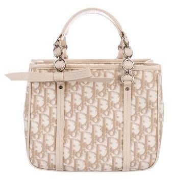 Christian Dior Leather-Trimmed Printed Bag