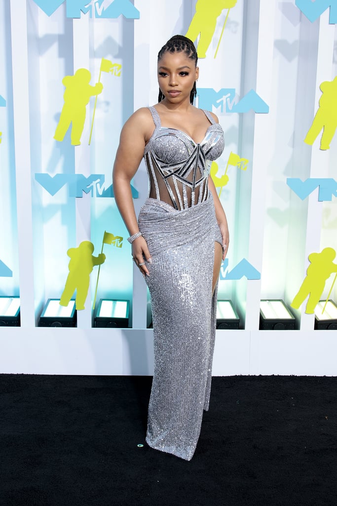 Chloe Bailey's Silver Corset Dress at the MTV VMAs 2022