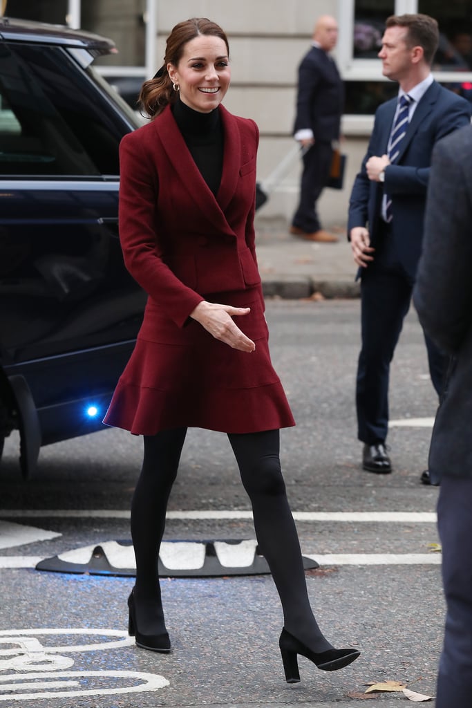 Kate Middleton Burgundy Skirt Suit November 2018