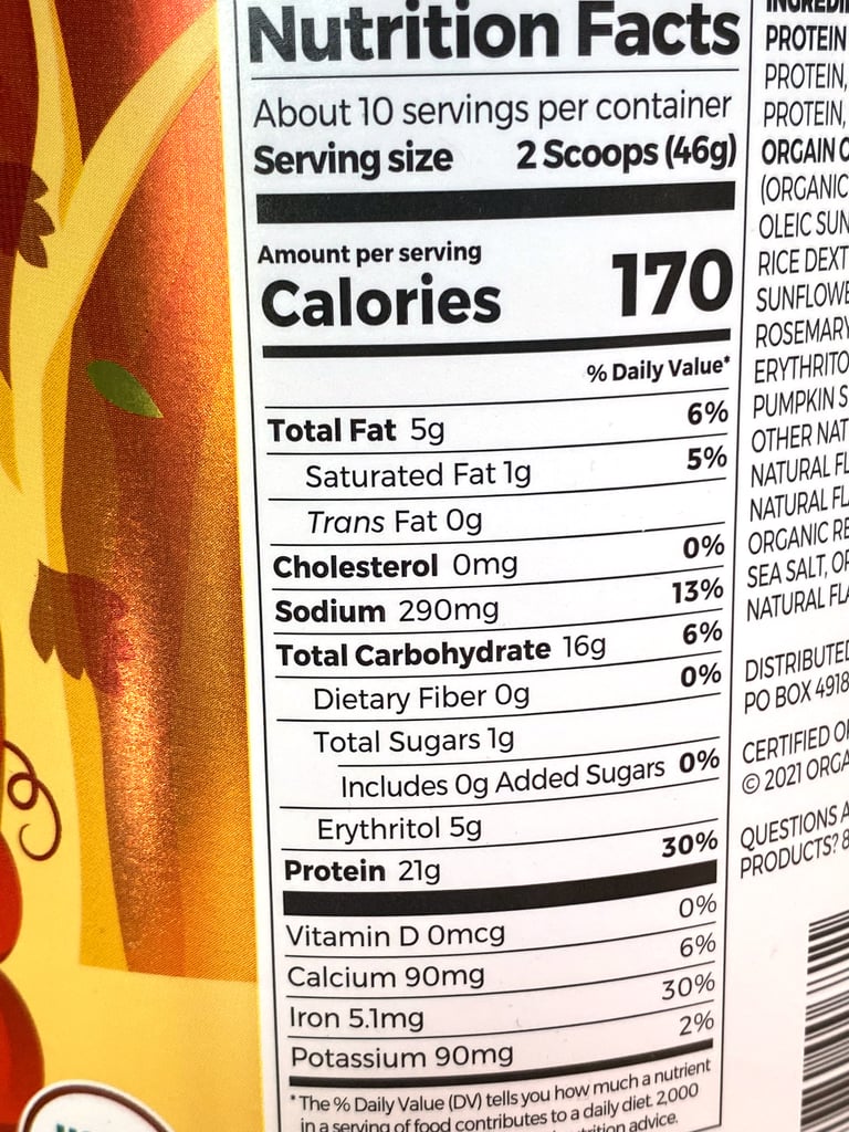 What's the Nutritional Information of Orgain Pumpkin Spice Protein