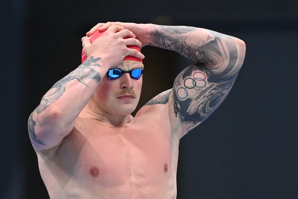 Britain's Adam Peaty's Olympic Rings Tattoo