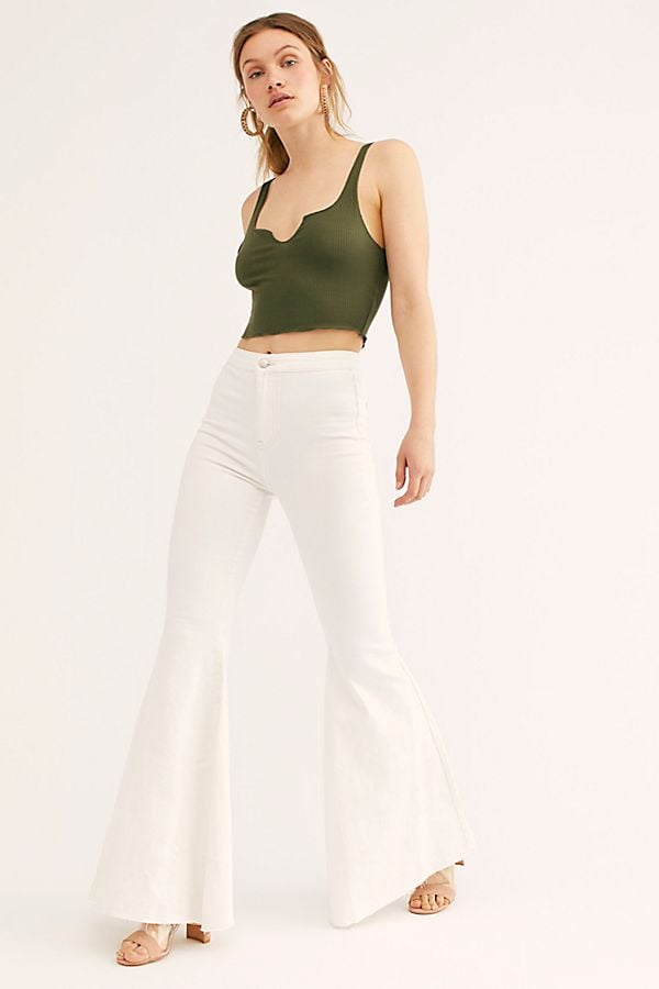 Free People Just Float On Flare Jeans, Storm Reid's All-White Bell Bottom  Jeans Are So '70s Chic, and They're Less Than $80!