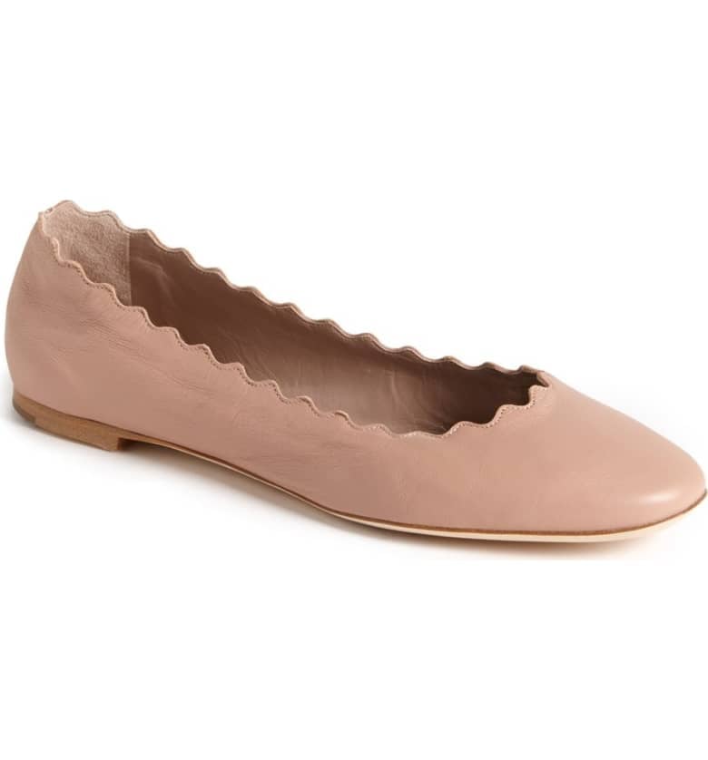 Chloe scalloped shop ballet flats