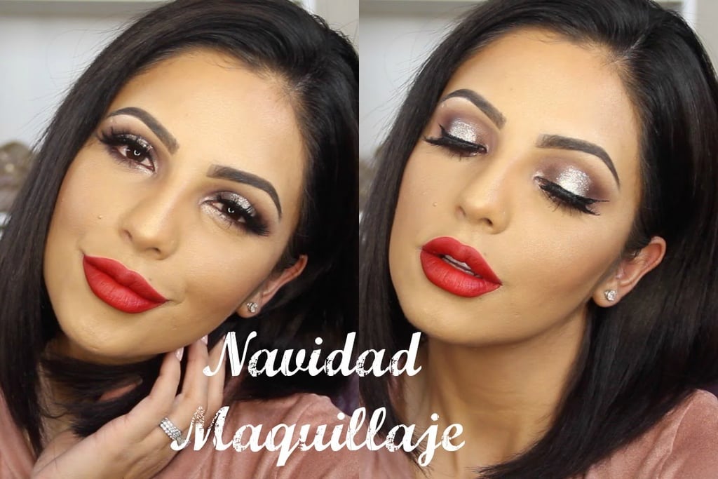 Glittery Eyes and a Red Lip