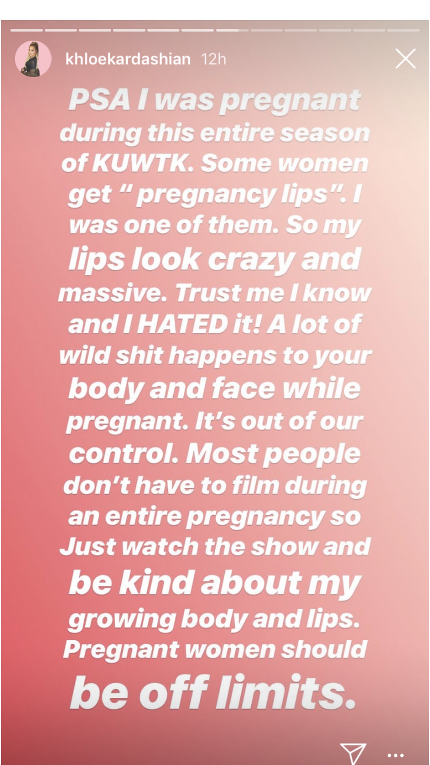 Khloé Kardashian Pregnancy Lips Comment PS Beauty