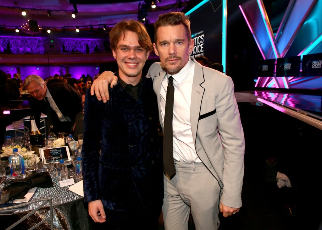 Ethan Hawke put his arm around his Boyhood costar Ellar Coltrane.