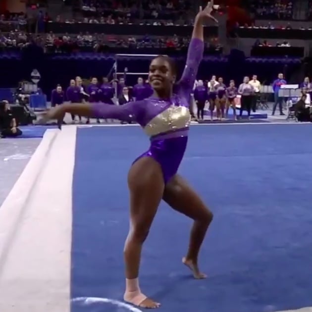 Watch Lsu Gymnast Kiya Johnson S 2020 Floor Routine Popsugar Fitness