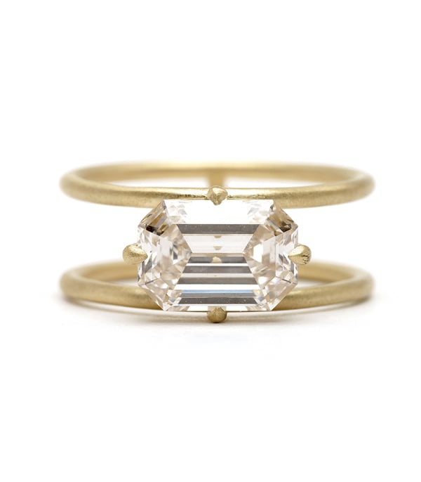 Sofia Kaman Gemma Double Banded Lab Grown Diamond Engagement Ring