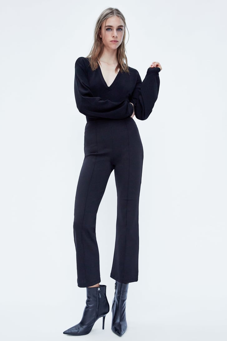 zara flared pants split