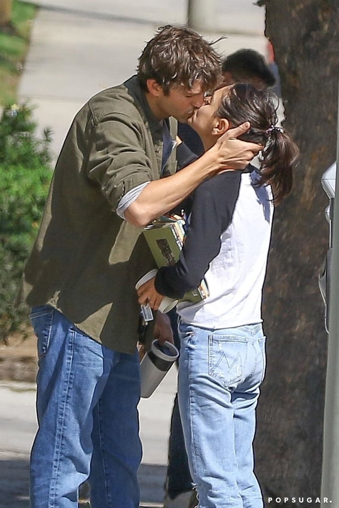 Ashton Kutcher and Mila Kunis Kissing in LA October 2018