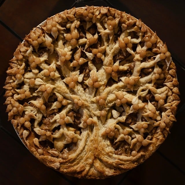 Apple Pie With Crushed Pecans and Salted Caramel