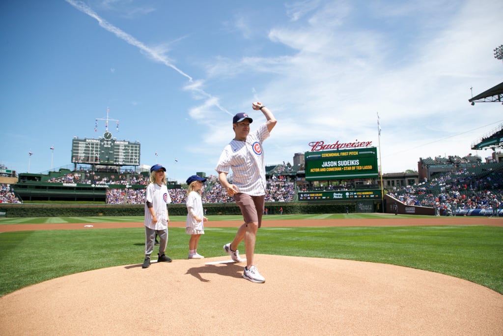 Jason Sudeikis Throws Out First Pitch With His Kids | Photos