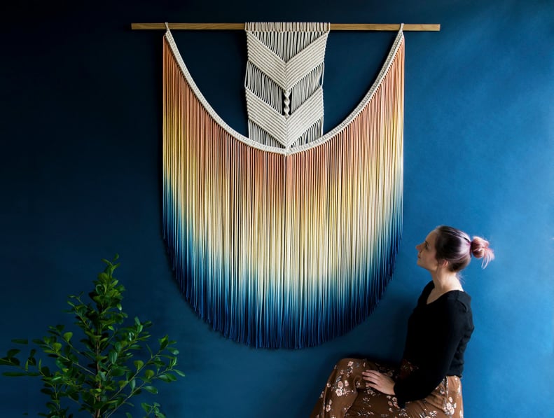 Large Dip-Dyed Macrame Wall Hanging