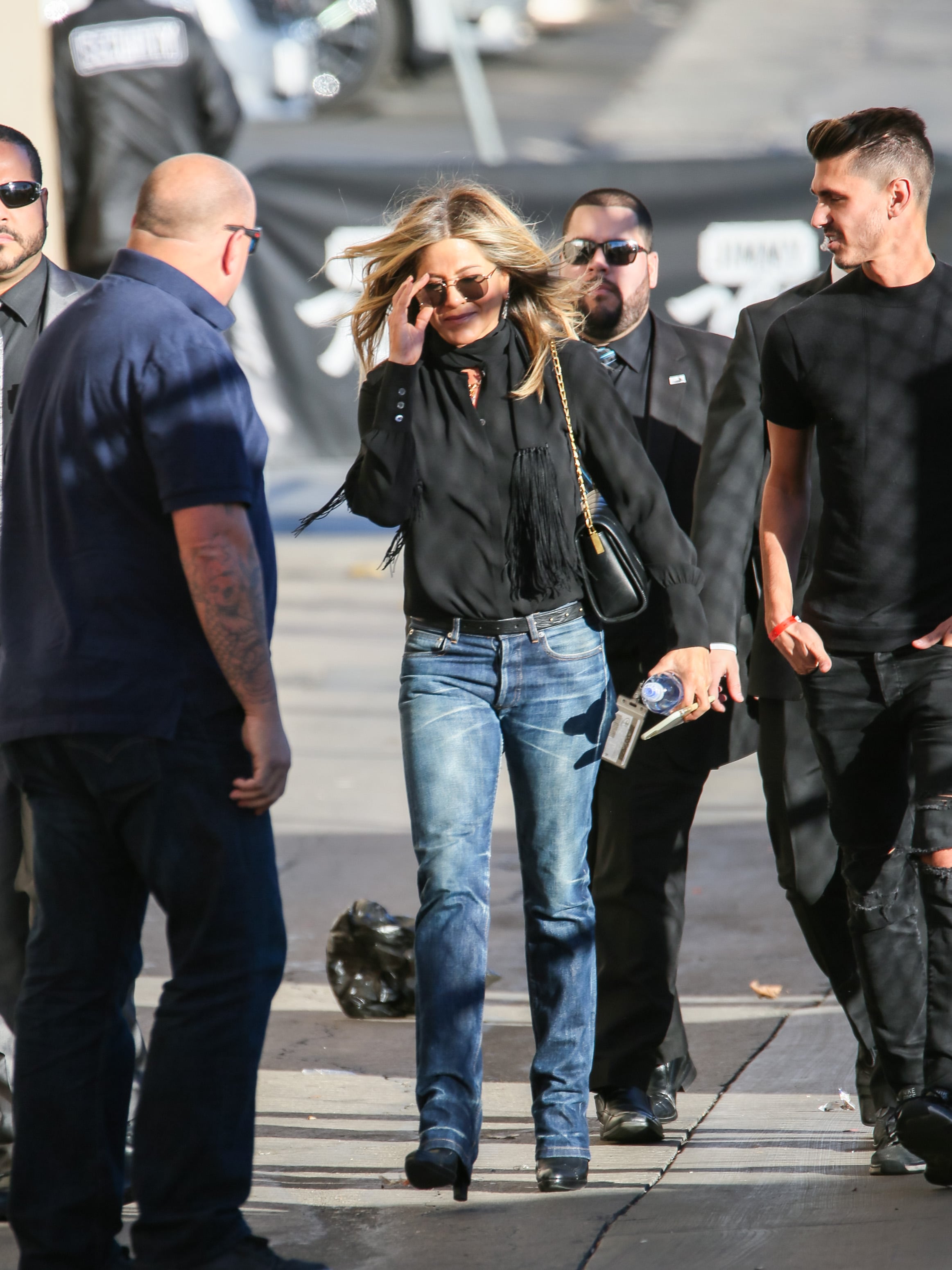Jennifer Aniston Wearing Bootcut Jeans POPSUGAR Fashion 