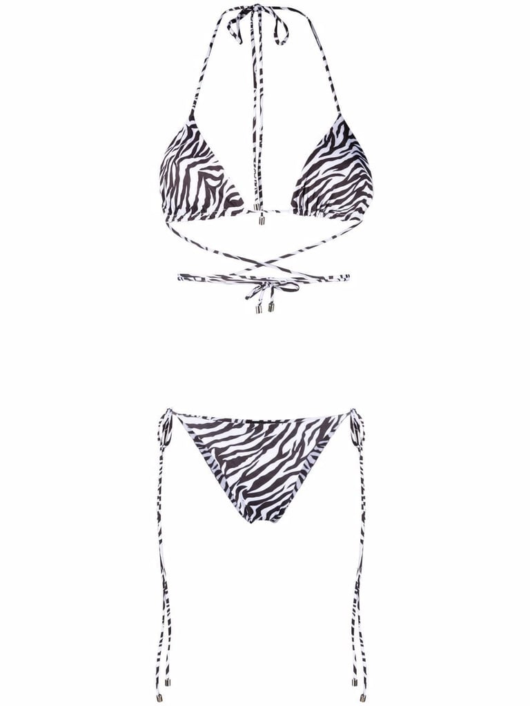 Manokhi Zebra-Print Halterneck Bikini Set