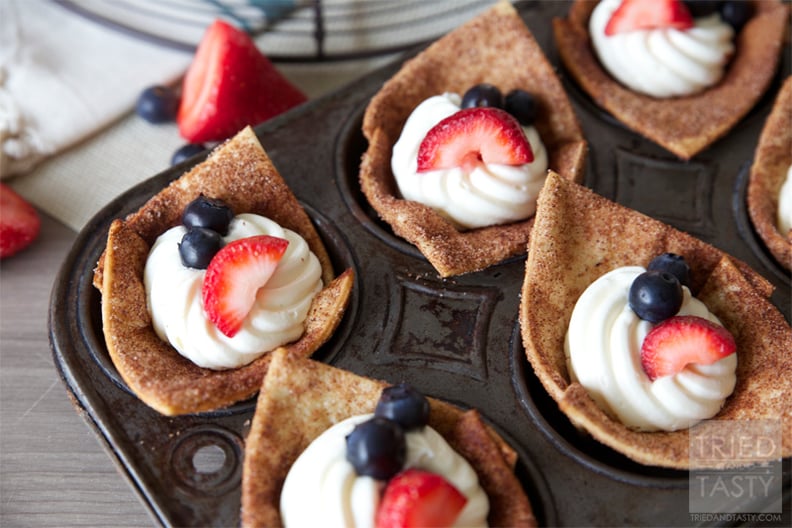 Red, White, and Blue Tortilla Cups