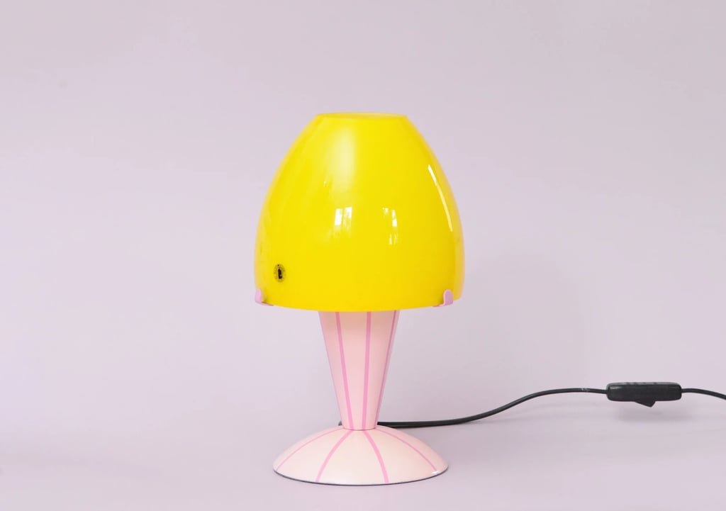 A Throwback Lamp: Vintage Handpainted Yellow and Pink Ikea Lamp