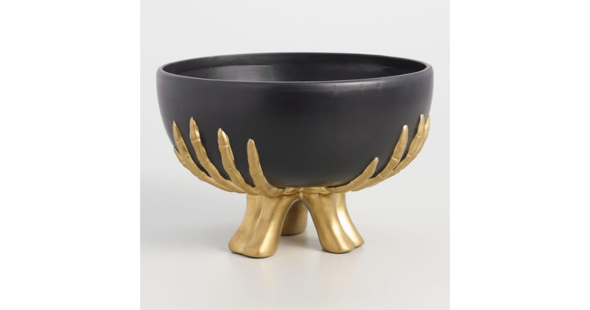 Gold Skeleton Hands Ceramic Candy Bowl (20) World Market Halloween