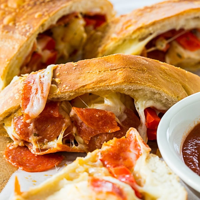 Pepperoni and Peppers Stromboli