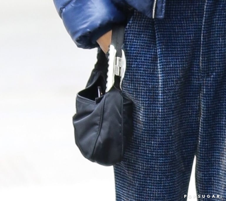 Bella Hadid Blue Suit and Puffer Jacket With The Weeknd 2018