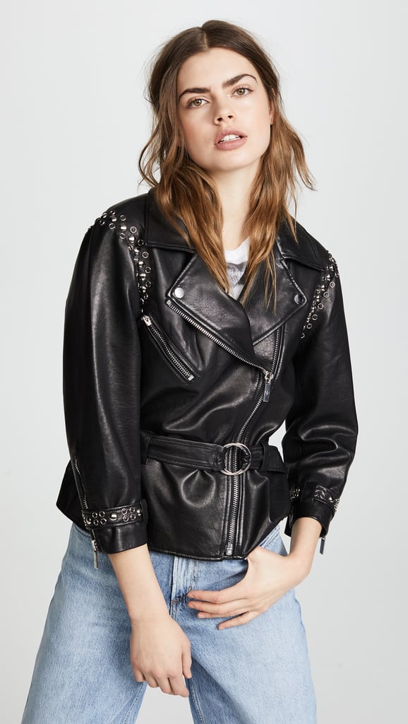 Nour Hammour Joaquin Belted Leather Jacket