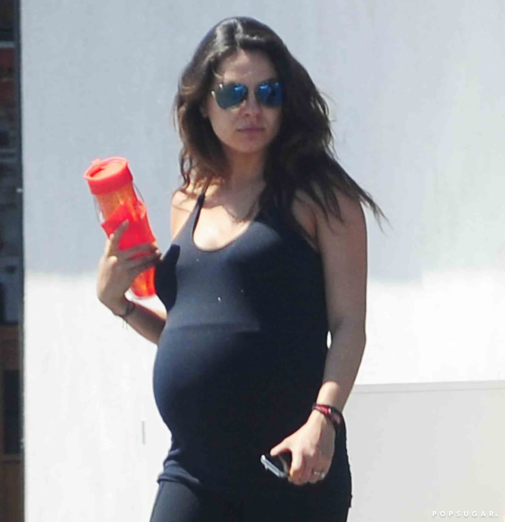 Pregnant Mila Kunis Goes to Prenatal Yoga Class