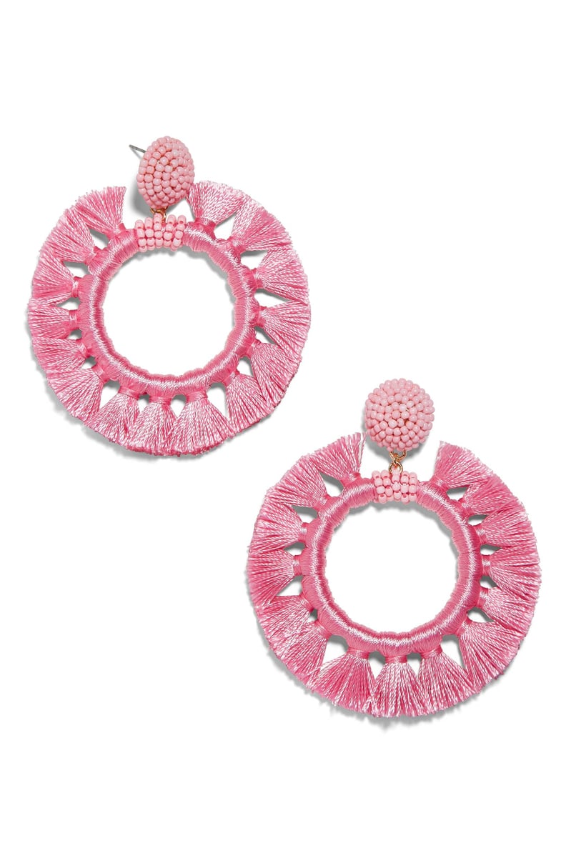 BaubleBar Adrita Beaded Tassel Hoop Earrings