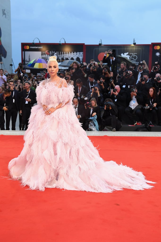 Lady Gaga Pink Valentino Dress at Venice Film Festival