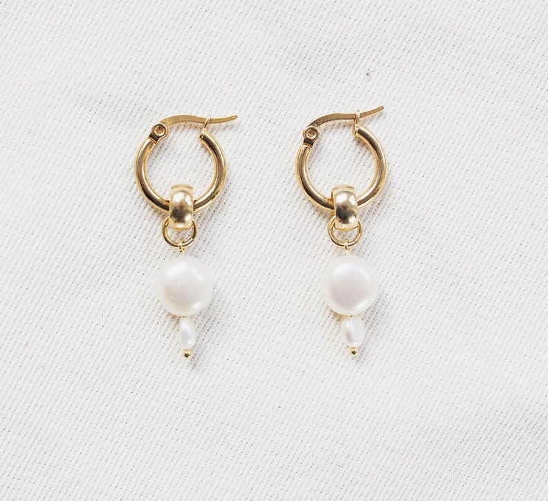 For Everyday Wear: Yam Pearl Drop Hoops