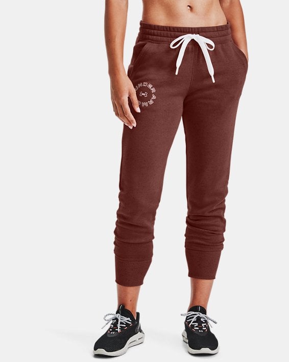 Women's ua rival fleece metallic sale joggers
