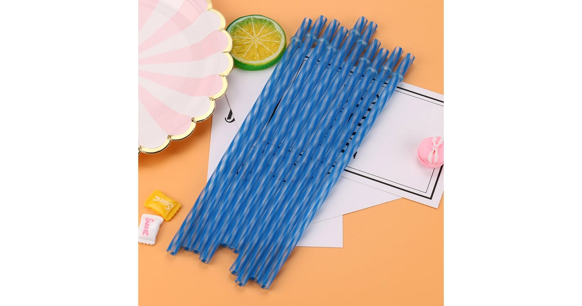Colorful Reusable Hard Plastic Stripe Drinking Straws Best Reusable