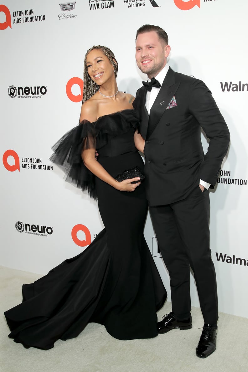 WEST HOLLYWOOD, CALIFORNIA - FEBRUARY 09: (L-R) Leona Lewis and Dennis Jauch attend the 28th Annual Elton John AIDS Foundation Academy Awards Viewing Party sponsored by IMDb, Neuro Drinks and Walmart on February 09, 2020 in West Hollywood, California. (Ph