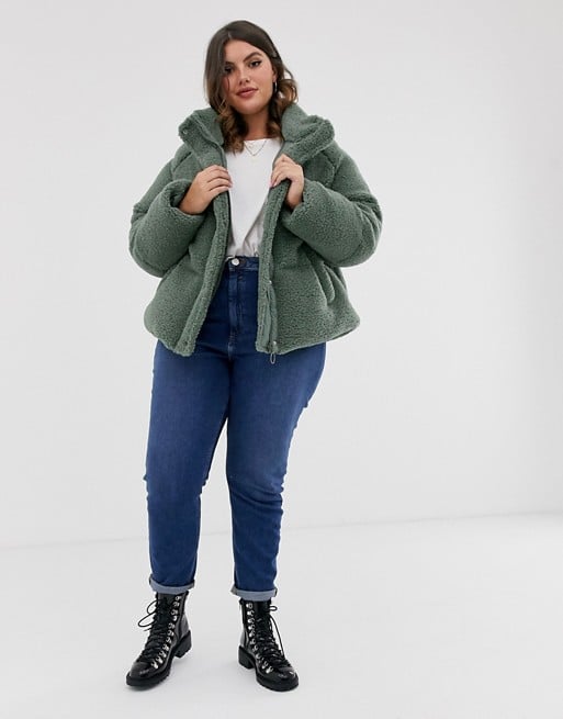 ASOS Design Fleece Puffer Jacket