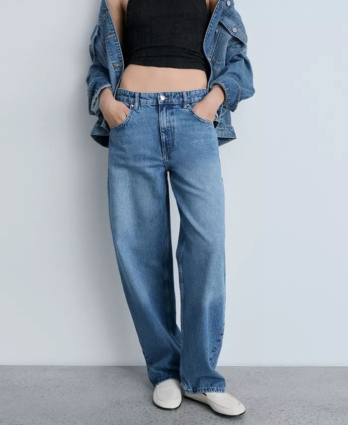 Mango Mid-Rise Balloon Jeans