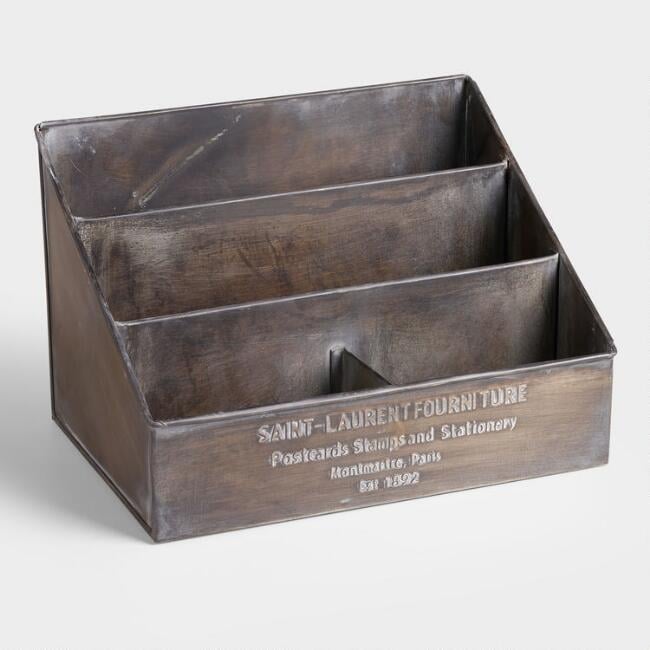 Embossed Metal St. Laurent Desk Organizer