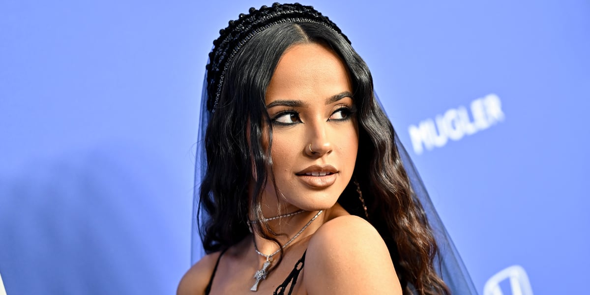 Becky G #39 s Black Wedding Veil at Billboard Women in Music POPSUGAR Fashion