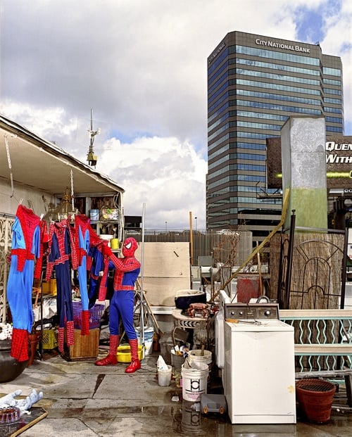 "Spiderman Hanging Laundry," Gregg Segal