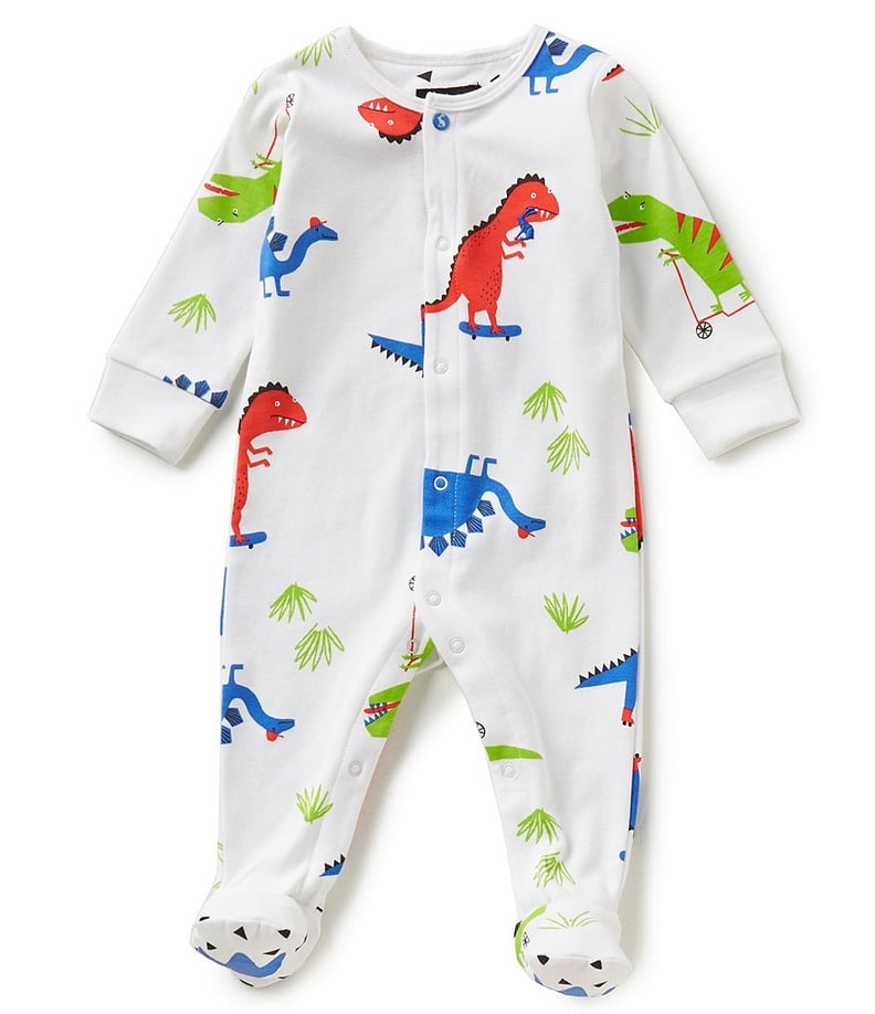 Ziggy Dinosaur-Printed Footed Coverall