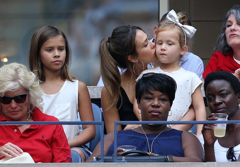Jessica Alba and Her Daughters at US Open September 2016